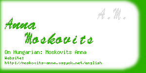 anna moskovits business card